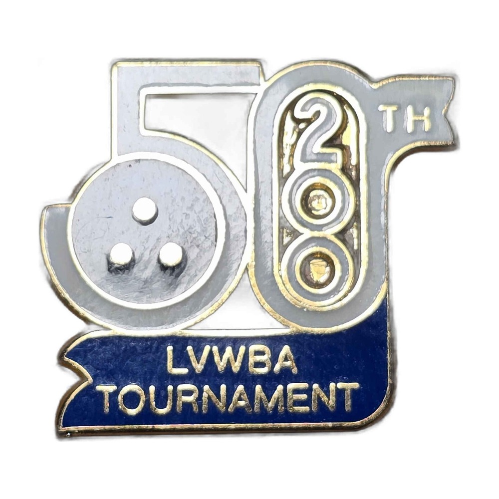 LVWBA Tournament 50th Anniversary Bowling Achievement Lapel Vest Hat Pin G20